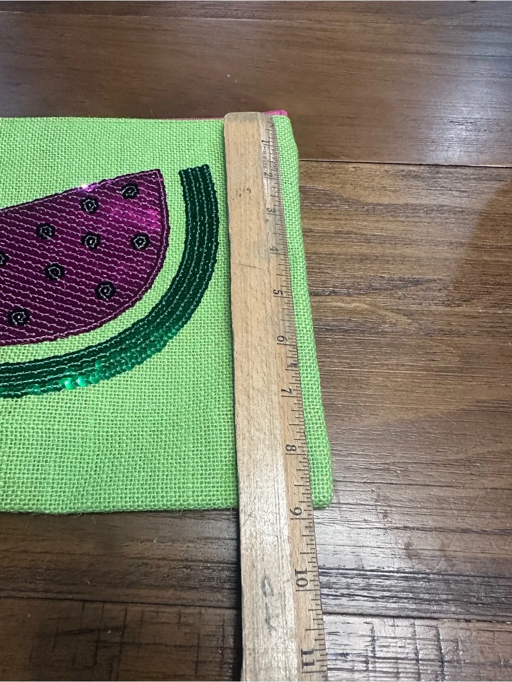 Mud Pie Tropical Dazzle Watermelon Sequin‎ Zip Pouch Clutch Cosmetic Bag NWT
